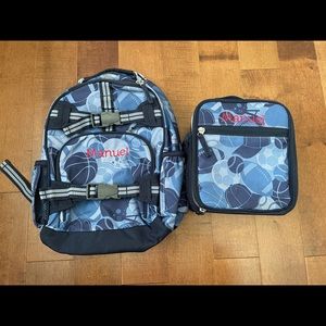 Pottery Barn backpack with lunchbox.